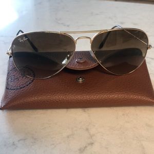 Brown/Gold Ray-Ban 3025 aviator sunglasses